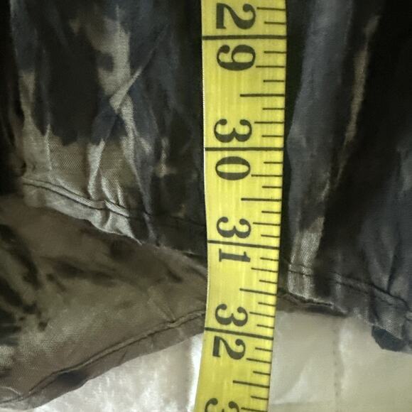 HARUBELLA Womens Jacket Medium Black Tie Dye Crinkle Open Boho Lagenlook Artsy - Picture 9 of 9